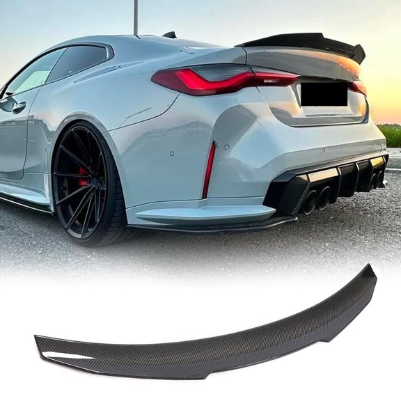 Carbon Fiber Rear Trunk Spoiler For BMW 4 Series G22/M4 G82 Coupe 2021-2025 Rear Trunk Spoiler Boot Lid Highkick Wing Lip