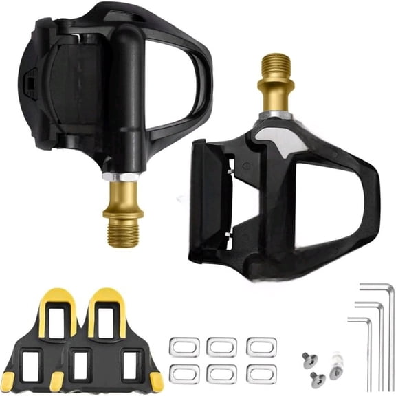 Carbon Fiber Road Bike Pedals W8000-4.62oz Ultra Lightweight Clipless Pedals with Titanium Spindle & Self-Aligning Design |Racing & Performance Cycling