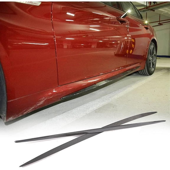 Carbon Fiber Side Skirts Compatible With Alfa Romeo Giulia Base & Sport Sedan 2015-2022 Add-on Extension Lip