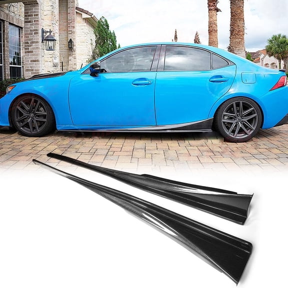 Carbon Fiber Side Skirts fits for Lexus IS F 2013-2014 IS IS200t IS250 IS300 IS350 2013-2019 Add-on Under Door Rocker Panels Valance Extension Lip