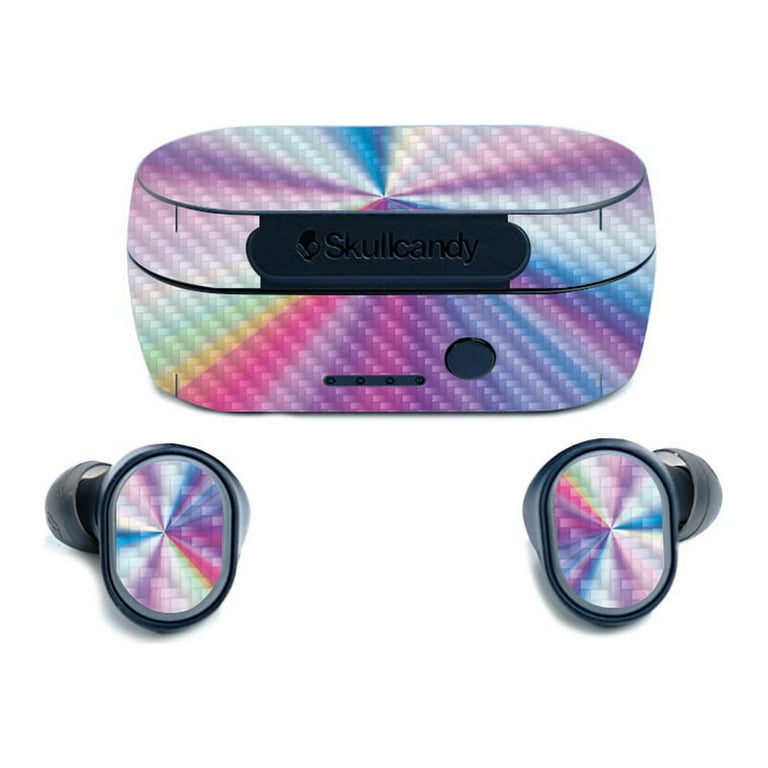 Carbon Fiber Skin Compatible With SkullCandy Sesh True Wireless Earbuds Sticker Design Design Rainbow Zoom