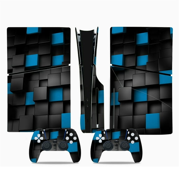 Carbon Fiber Skin Cover Sticker for PS5 Slim Console Disk Edition, Host Center Decals Gaming Accessories, Scratch & Dust Protection, Peel-and-Stick Removable Wrap