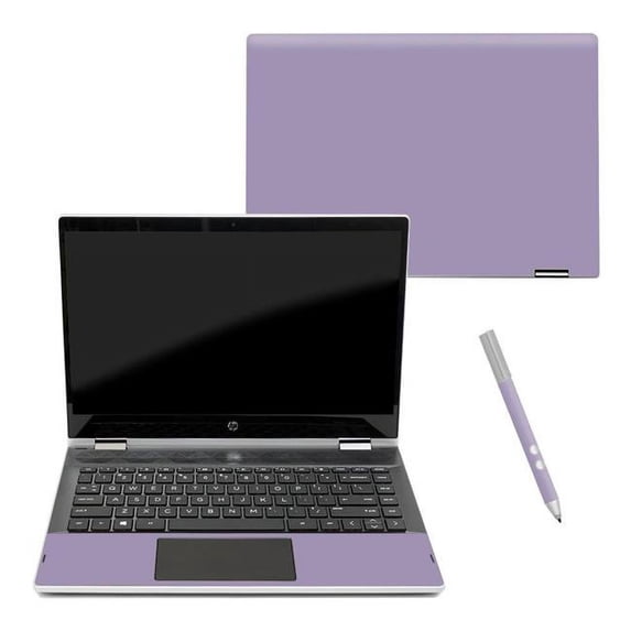 Carbon Fiber Skin Decal Wrap Compatible With HP Pavilion x360 14" (2018) Sticker Design Solid Lavender