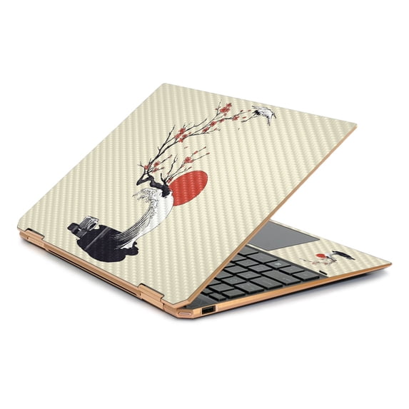 Carbon Fiber Skin Decal Wrap Compatible With HP Spectre x360 13.3" Gem-Cut (2019) Sticker Design Accident