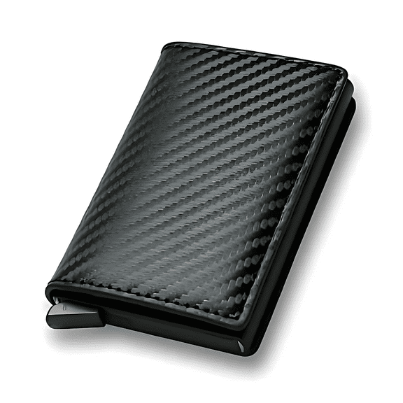 Carbon Fiber Slim ID Credit Card Holder RFID Blocking Leather Purse FIBER Mens Wallet Slim ID Credit Card Holder