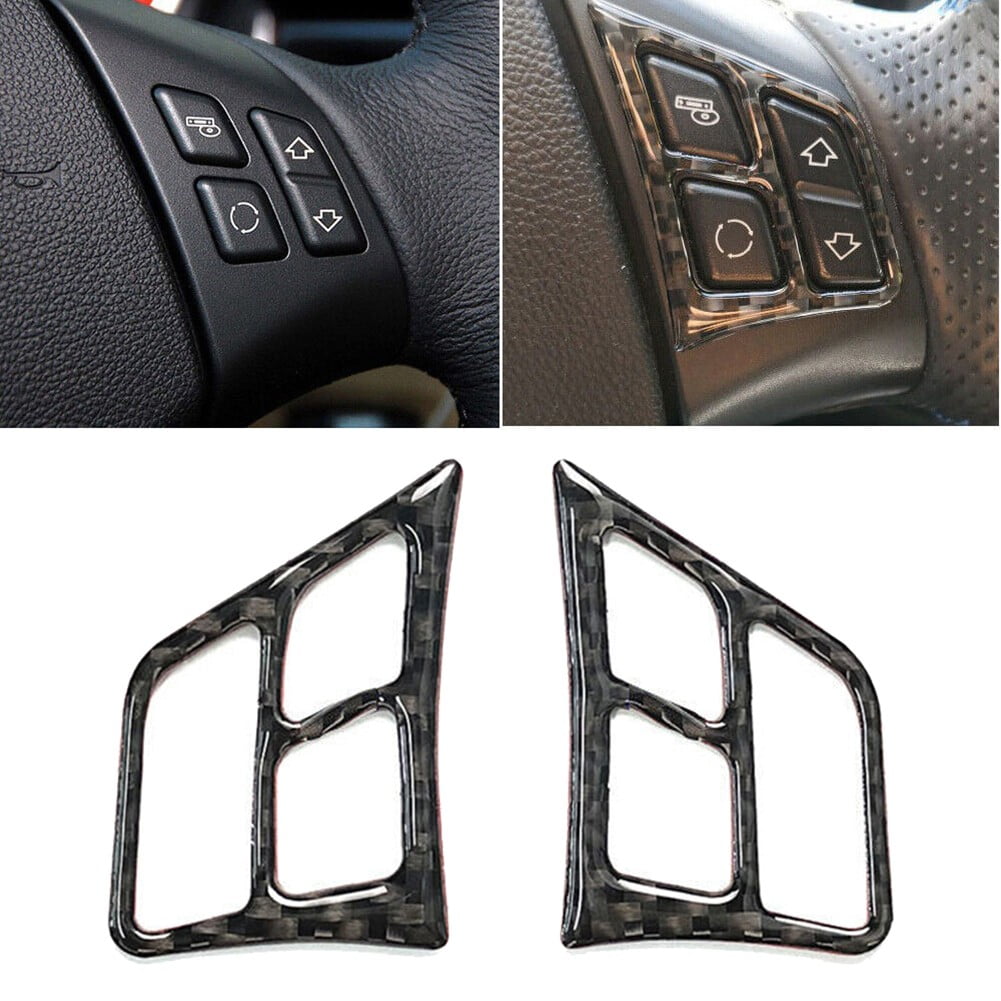 Carbon Fiber Steering wheel Button Stickers Trim Cover For BMW E90 320i
