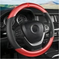 thumbnail image 1 of Carbon Fiber Steering Wheel Cover, Universal 15 Inch Breathable Anti Slip, Leather and Carbon Fiber, Truck SUV, Automotive Steering Wheel Covers, 1 of 10