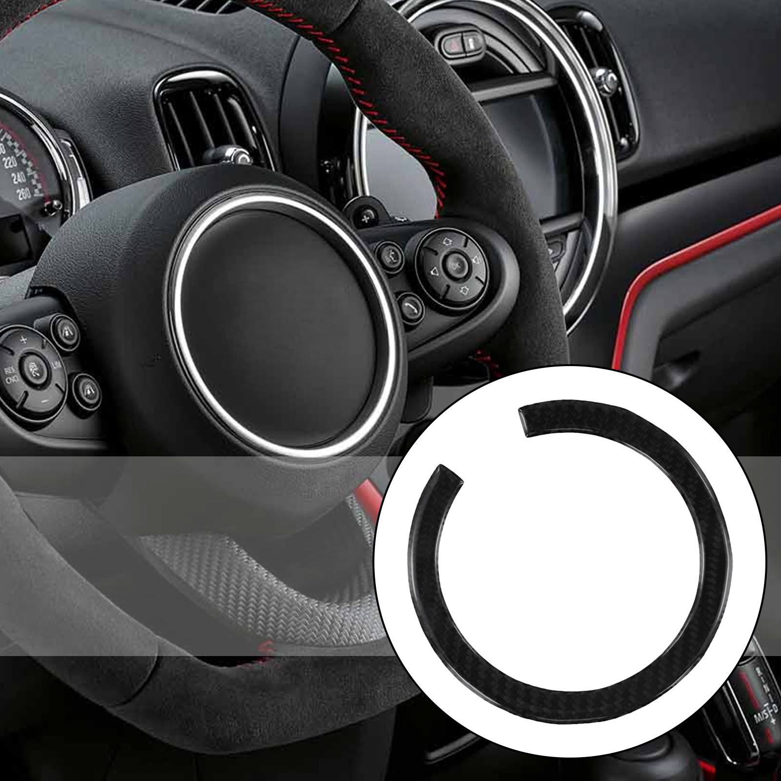 Carbon Fiber Steering Wheel Ring Cover For Mini For Cooper F56 2014-21 ...