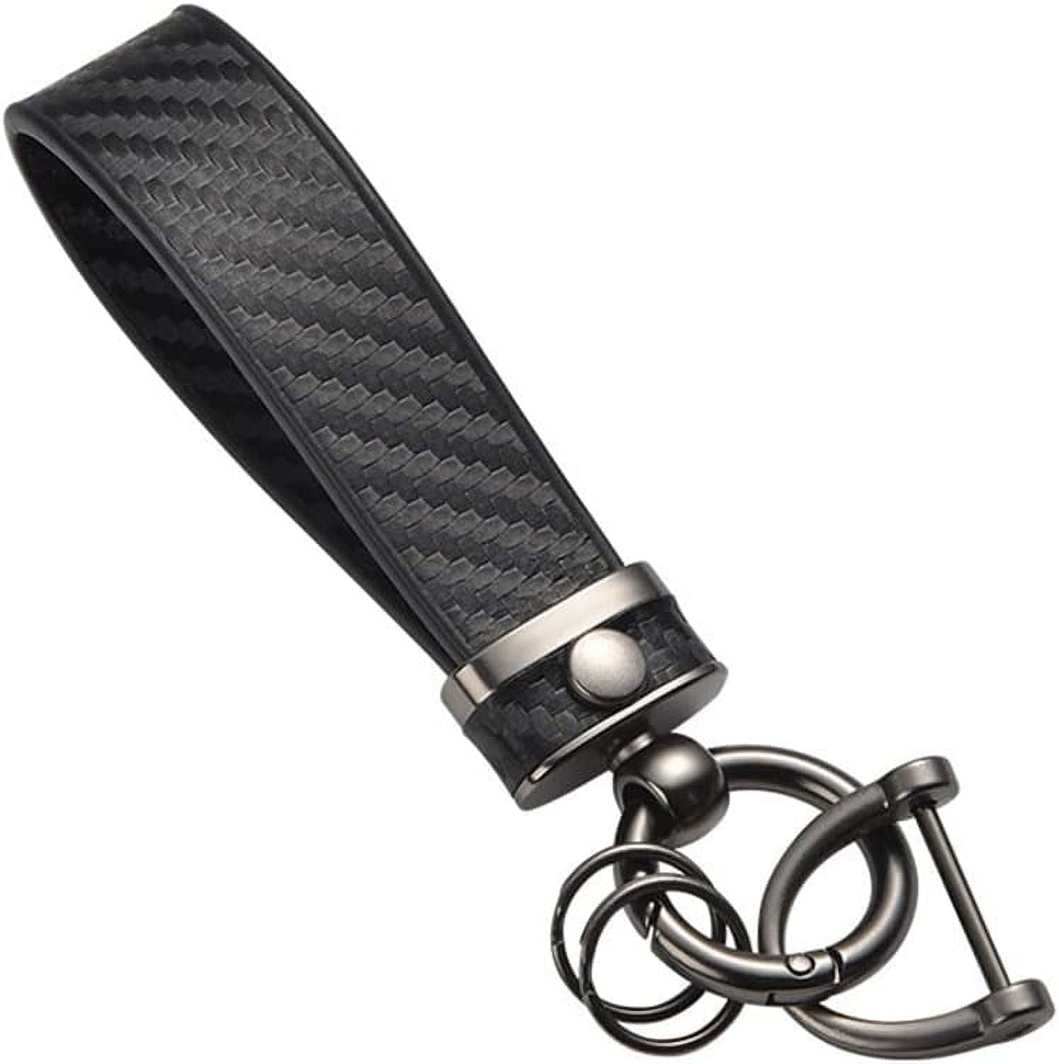 Carbon Fiber Style Car Keychain, Microfiber Leather Key Fob Keychains