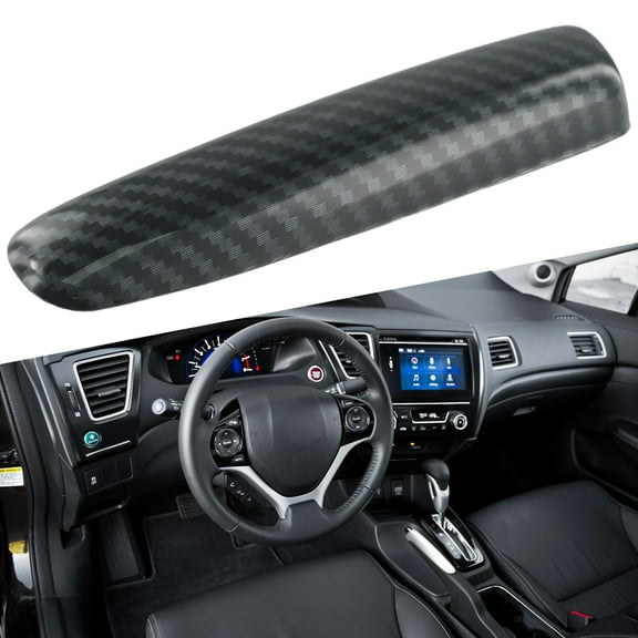 Carbon Fiber Style Shifter Hand Brake Cover Trim FOR HONDA Civic 9th 2012-2015