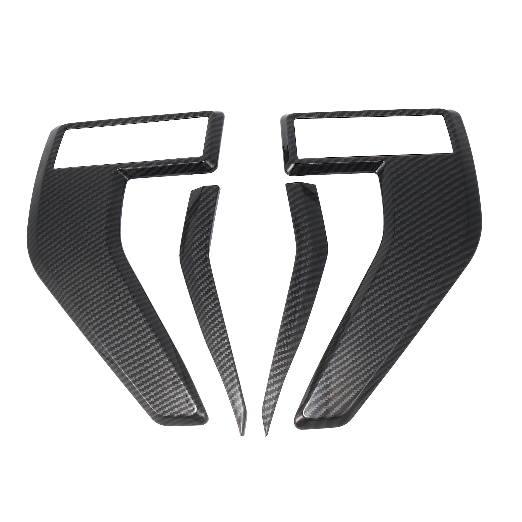 Carbon Fiber Style Side Vent Fender Badge Emblem Cover Trims Set