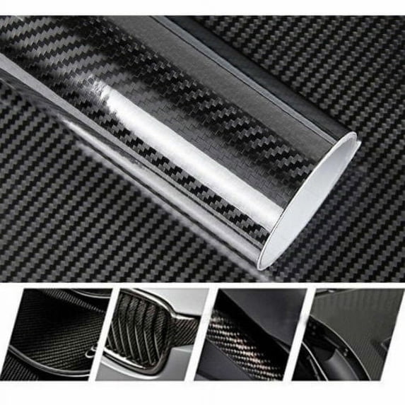 Carbon Fiber Texture Black Vinyl Car Wrap Sticker Interior Decal Film DIY Decor