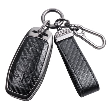 IJDMTOY Carbon Fiber Style Soft Silicone Key Fob Cover For Ford (Fusion, Mustang, F150, Edge, Explorer)