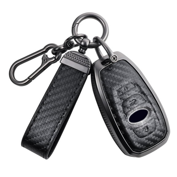 Carbon Fiber Texture Key Fob Cover Compatible with Subaru Ascent BRZ Crosstrek Forester Impreza Legacy Outback WRX STI, Zinc Alloy Key Case keychain Shell Shell