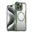 thumbnail image 1 of Carbon Fiber Texture Magnetic Case for iPhone 16 Pro, Compatible with MagSafe,Translucent Matte Anti-Fingerprint Back Slim Shockproof Protection Phone Case,Green,For iPhone 16 Pro, 1 of 9