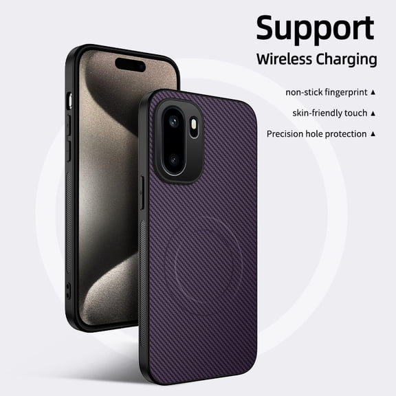 Carbon Fiber Texture Wireless Charging Magnetic Case For OnePlus 15R OnePlus15R 5G ShockProof Phone Cover