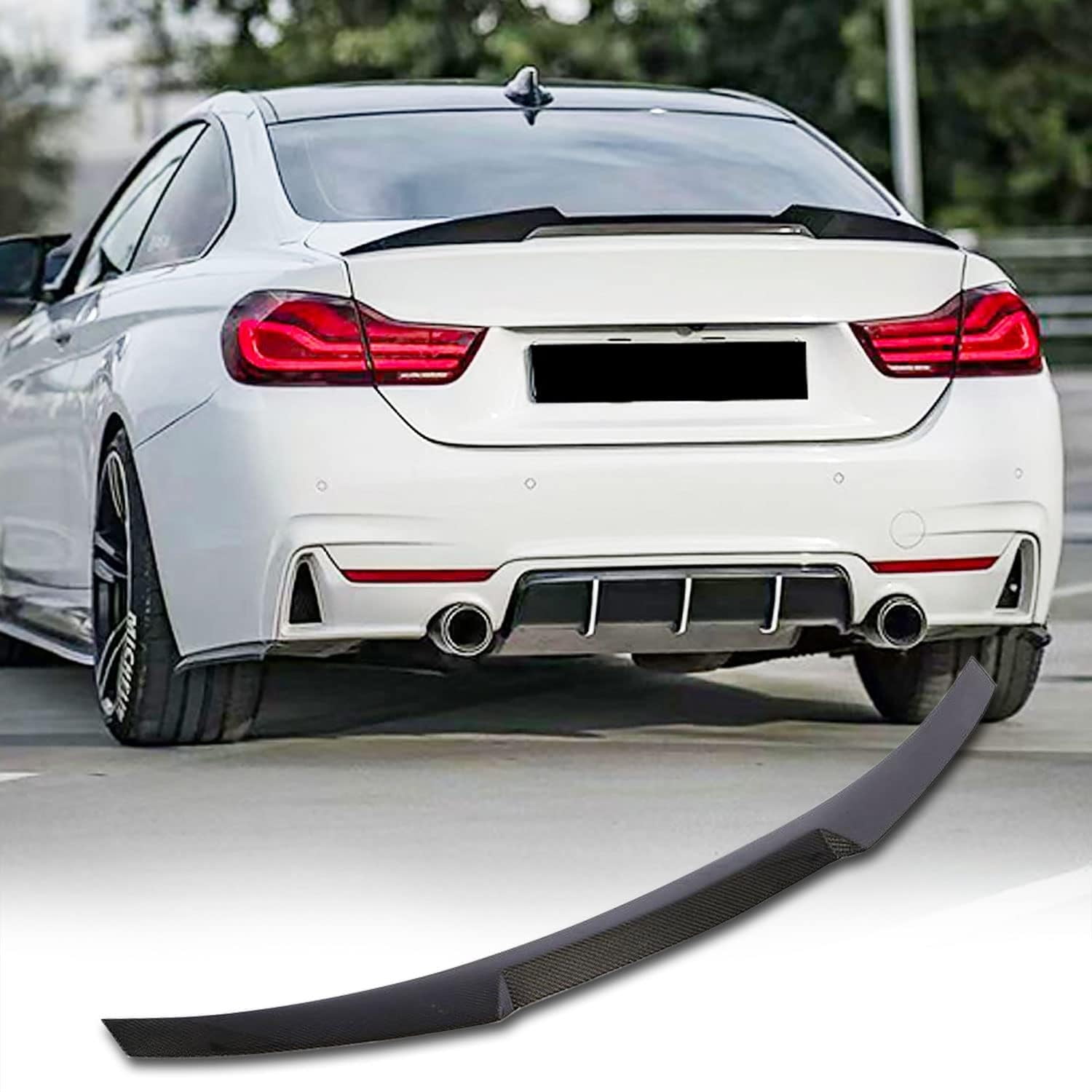 Carbon Fiber Trunk Spoiler Fits for BMW 4 Series F32 Coupe 2-Door 2014-2019 CF 420i 428i 430i 435i 440i Rear Boot Lid Highkick Wing Lip