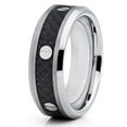 thumbnail image 1 of Carbon Fiber Tungsten Ring Tungsten Carbide Ring Screw Design 8mm Tungsten Band Men & Women Comfort Fit, 1 of 3