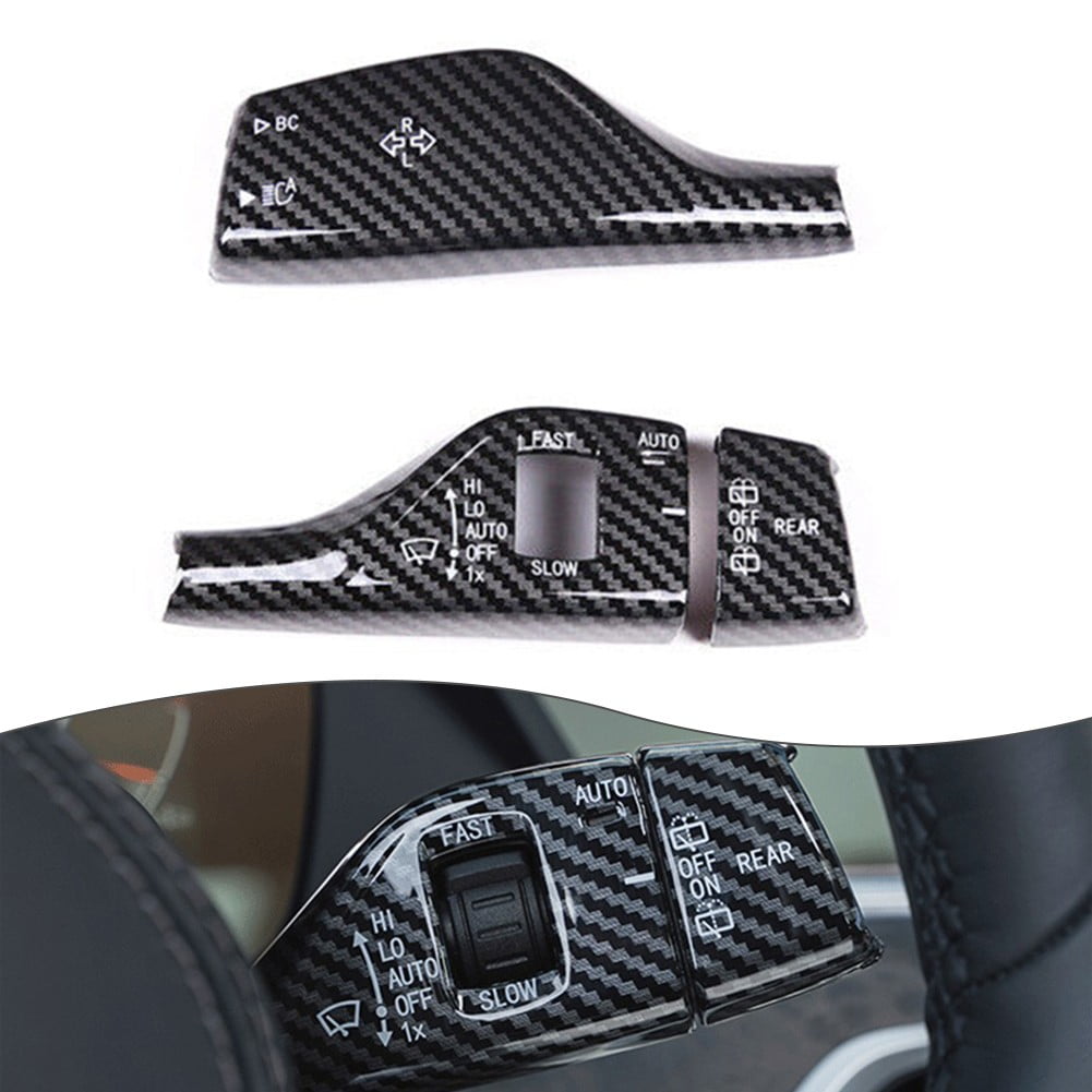 Carbon Fiber Turn Signal Wiper Lever Cover Trim 3X For BMW X1 X2 X3 X4 For X5 X6 X7