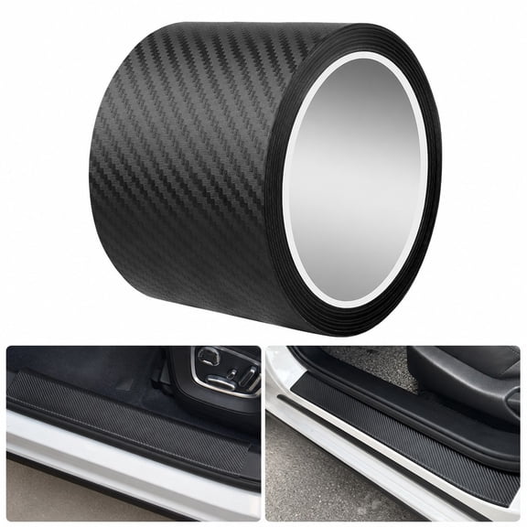 Carbon Fiber Vinyl Wrap Black, Waterproof Self Adhesive Protective Film Roll, Anti Scratch Automotive Decor Sticker for Car Interior Exterior Modification, 2 Inch x 118 Inch, 1 Roll