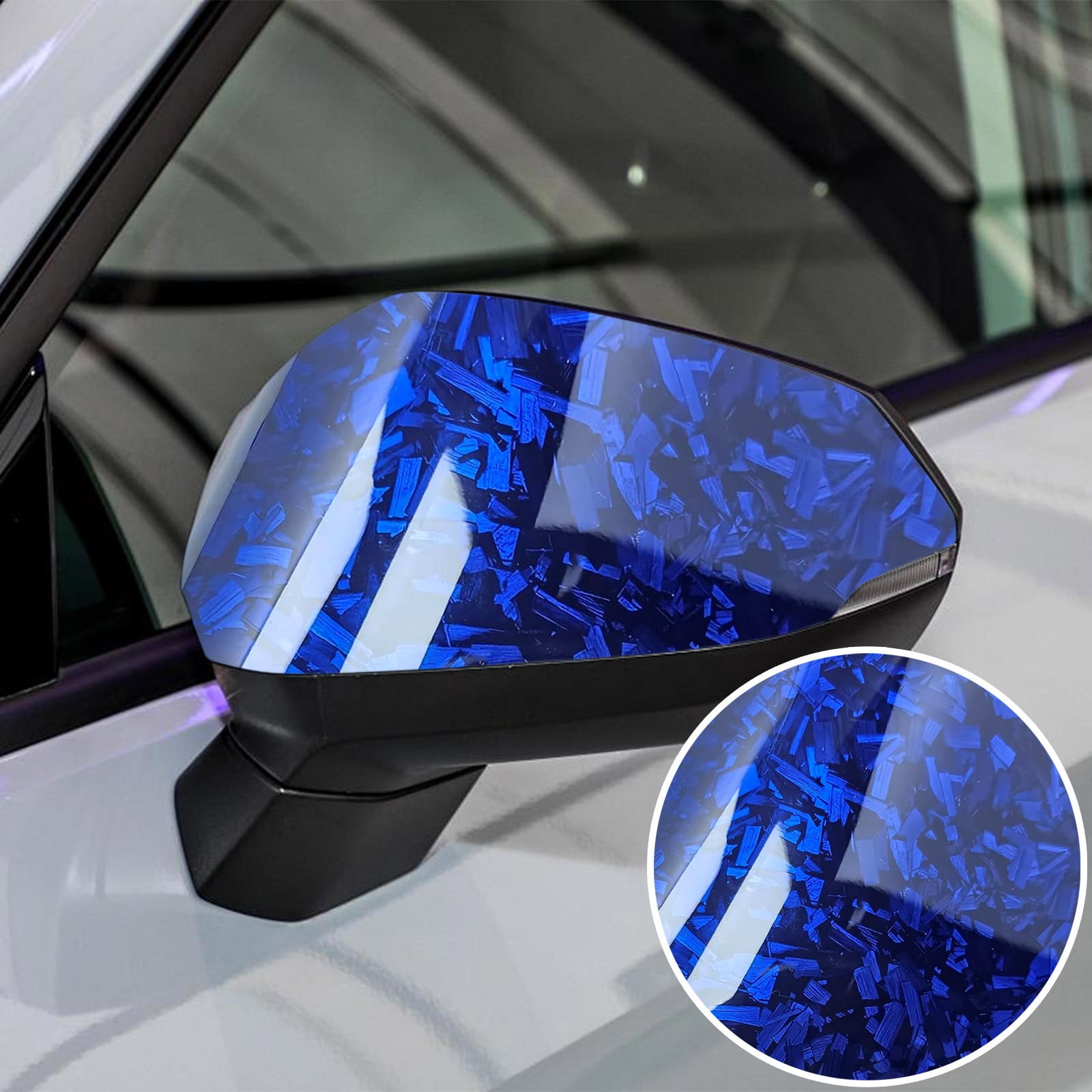 Carbon Fiber Vinyl Wrap Roll 50 cm x 150 cm Forged Gloss Finish Self-Adhesive Film for Car Auto Motorcycle Vehicle DIY Application
