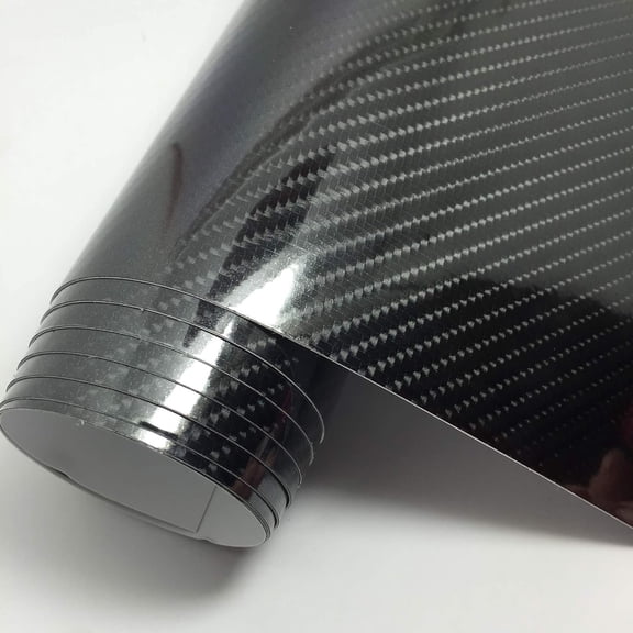 Carbon Fiber Vinyl Wrap for , 6D High Gloss Wraps Vinyl Roll Bubble Free, PVC Self Adhesive Automotive Sticker Decal Interior Exterior (1ft x 5ft)