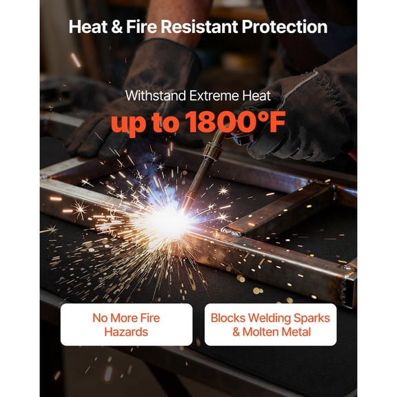 Carbon Fiber Welding Blanket 2 Pack 20x36 Inch 1800F Flame Retardant Heat Resistant Fireproof Insulation Mat 3.5mm Thick