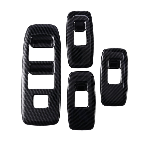 Carbon Fiber Window Lift Switch Panel Cover Trim Inner Door Armrest Protection For / Everest 2015-2