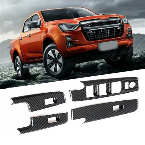 Carbon Fiber Window Lift Trim Compatible With For Isuzu Dmax 2023 2024
