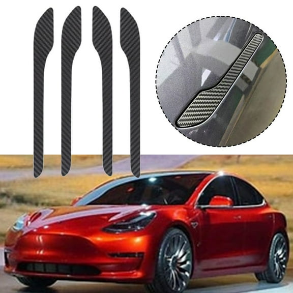Carbon Fiber Wrap Stickers for Tesla Door Handles, 4 Pack Fits For Model 3 and For Model Y, PVC Covers Offering Protection Against Scratches and Dust