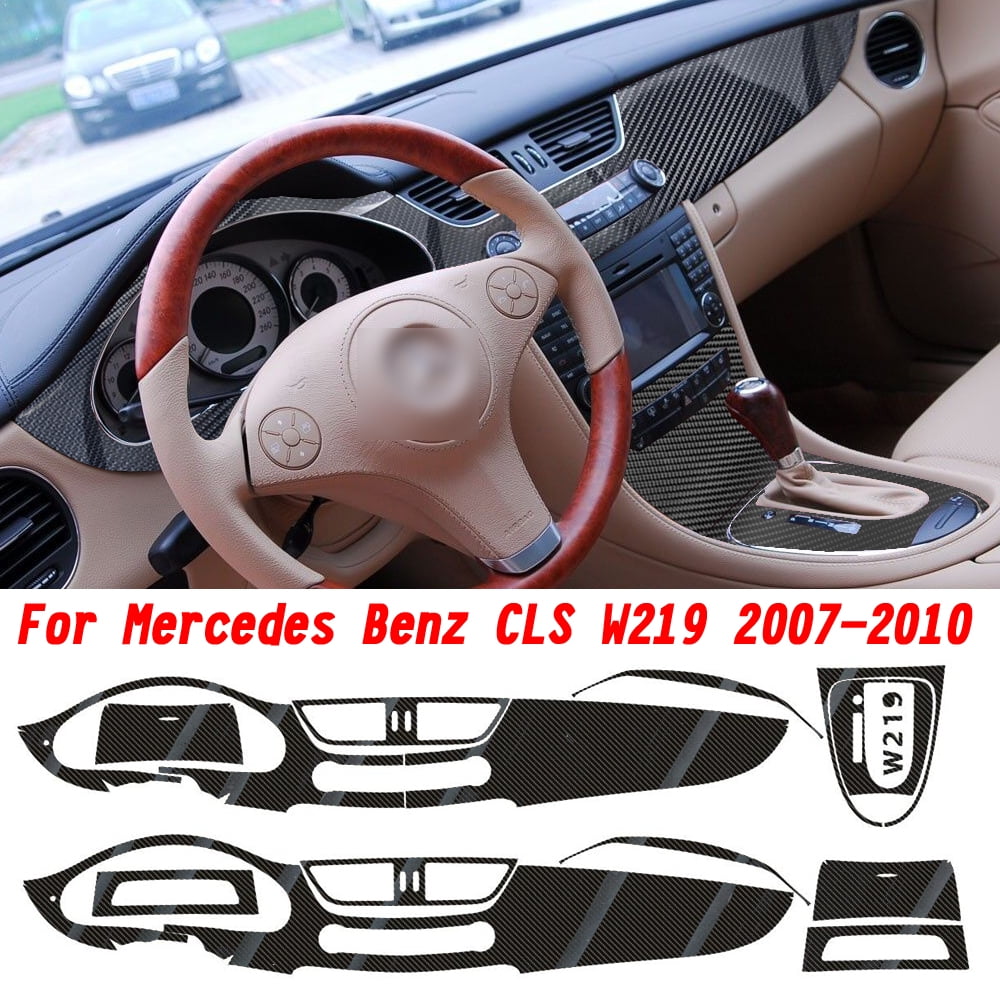 Carbon Fiber for Mercedes Benz CLS W219 07-10 Car Film Interior Sticker Center Console Gear Dashboard Air Door Handle Lift Panel
