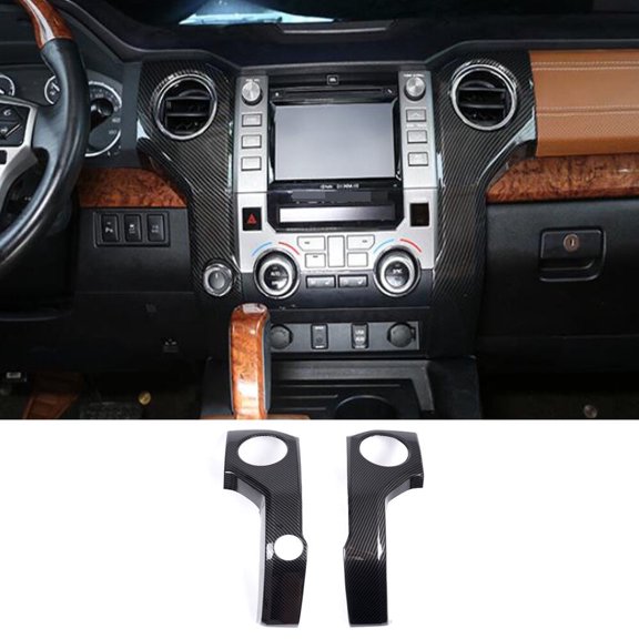 Carbon Fiber pattern ABS Car Interior Central Control Air Vent Outlet Cover Trim For Toyota Tundra 2014-2021