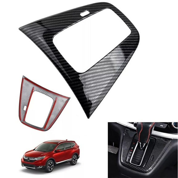 Carbon Fibre Look Gear Shift Panel Cover Trim for CR-V 2012-2016, Plastic Interior Console Decoration