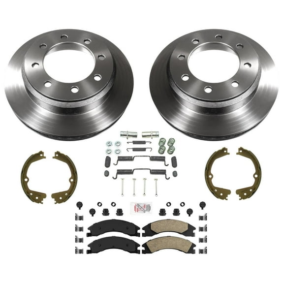 Carbon Fleet Service Disc Brake Rotors & Pads For Ford E150 E250 Van 2008-2014