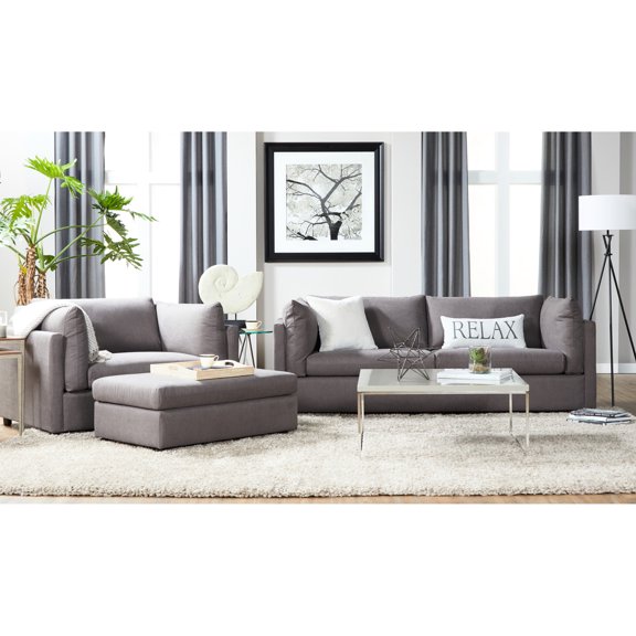 Carbon Gray Fabric Upholstery | Sofa and Chair Ensemble | Brings Elegance and Comfort to Your Living Room