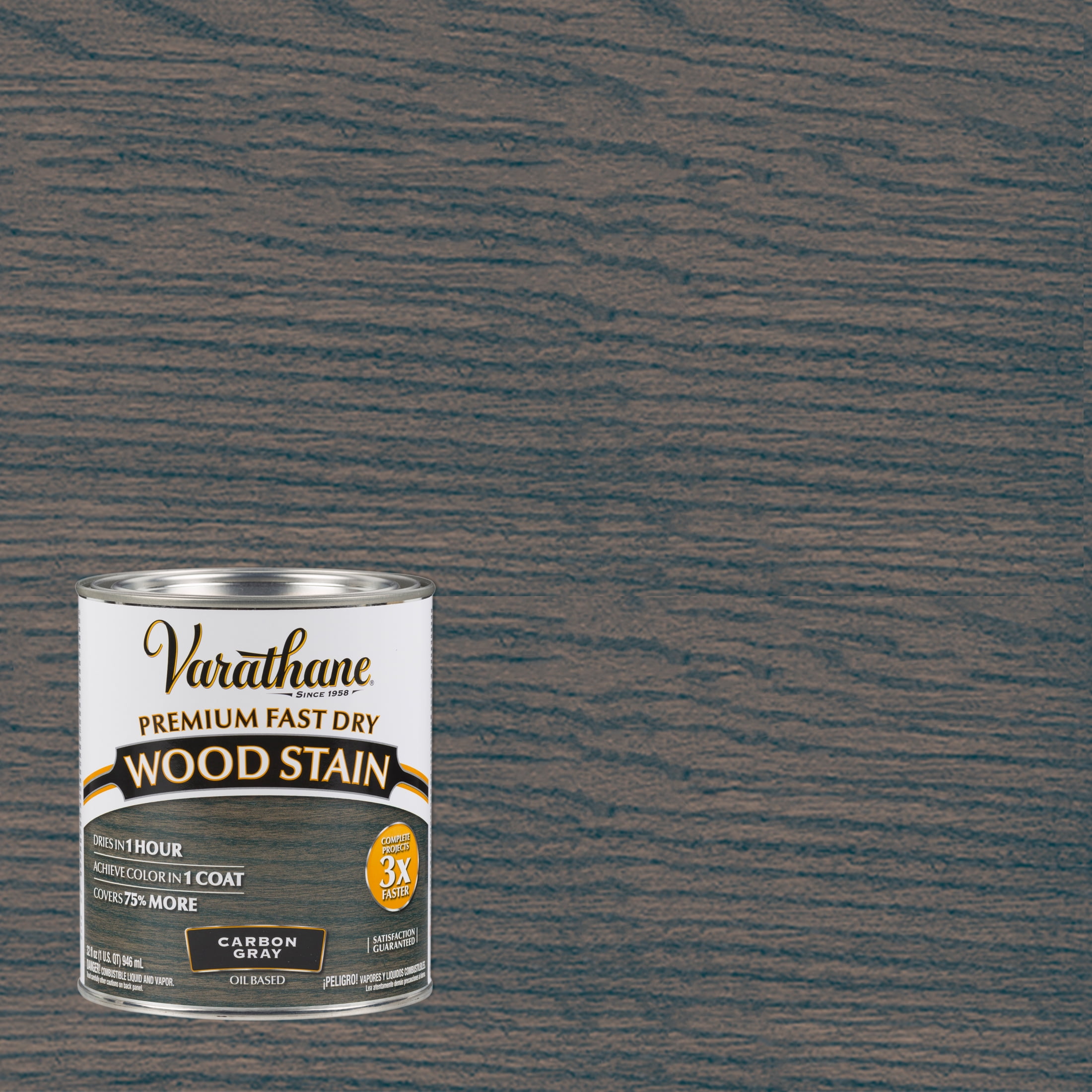 Carbon Gray, Varathane Premium Fast Dry Wood Stain-304559, Quart ...