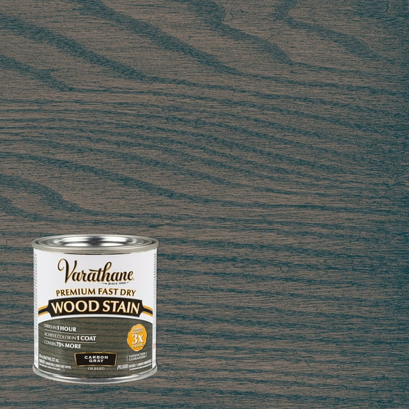 4 Pack, Carbon Gray, Varathane Premium Fast Dry Wood Stain-307416, Half Pint
