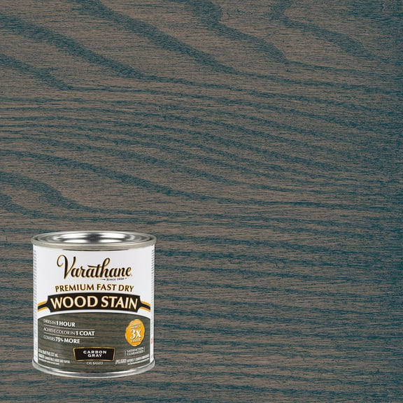 Carbon Gray, Varathane Premium Fast Dry Wood Stain-307416, Half Pint