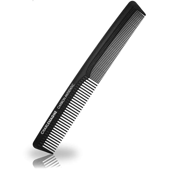 Charlemagne Carbon Hair Comb Anti Static Heat Resistant Detangling Wide & Fine Tooth Comb