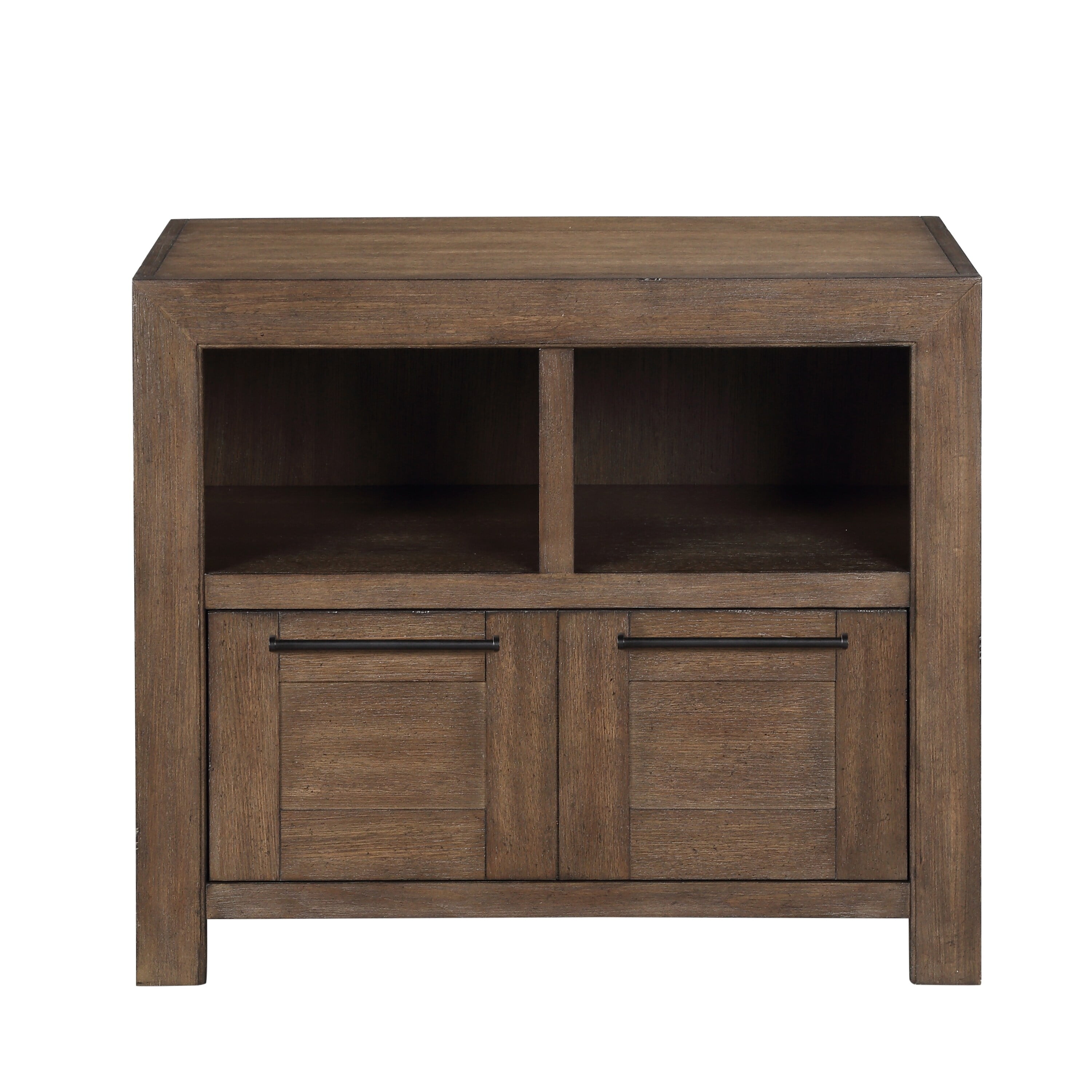 Arcadia Transitional 36" Brown Oak Veneer 2-Drawer File Cabinet