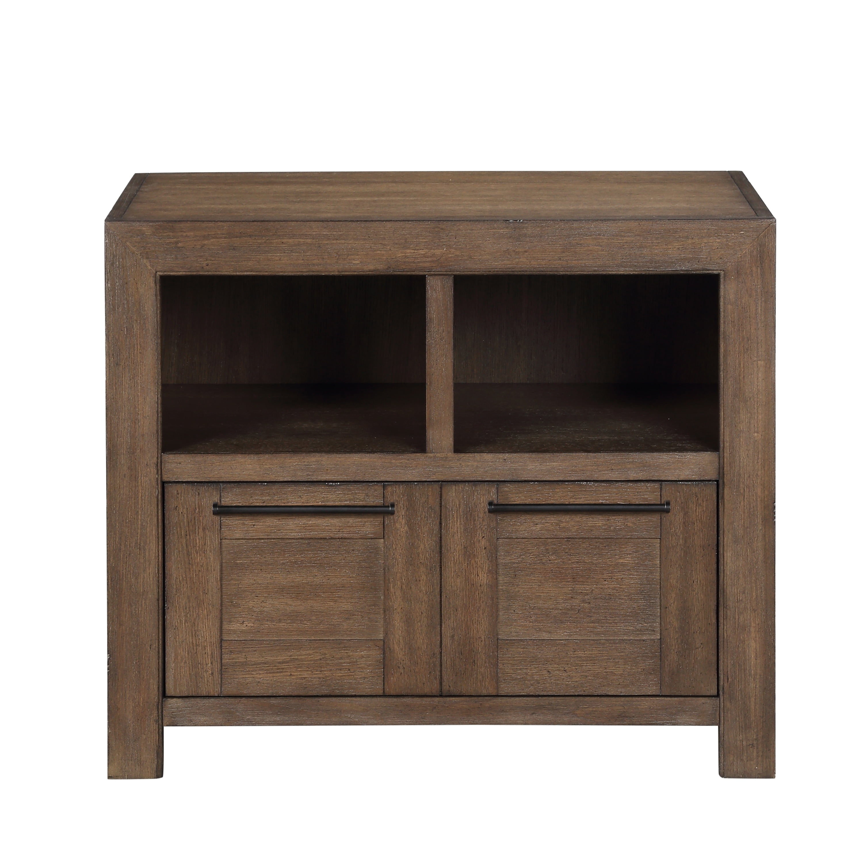 Arcadia Transitional 36" Brown Oak Veneer 2-Drawer File Cabinet