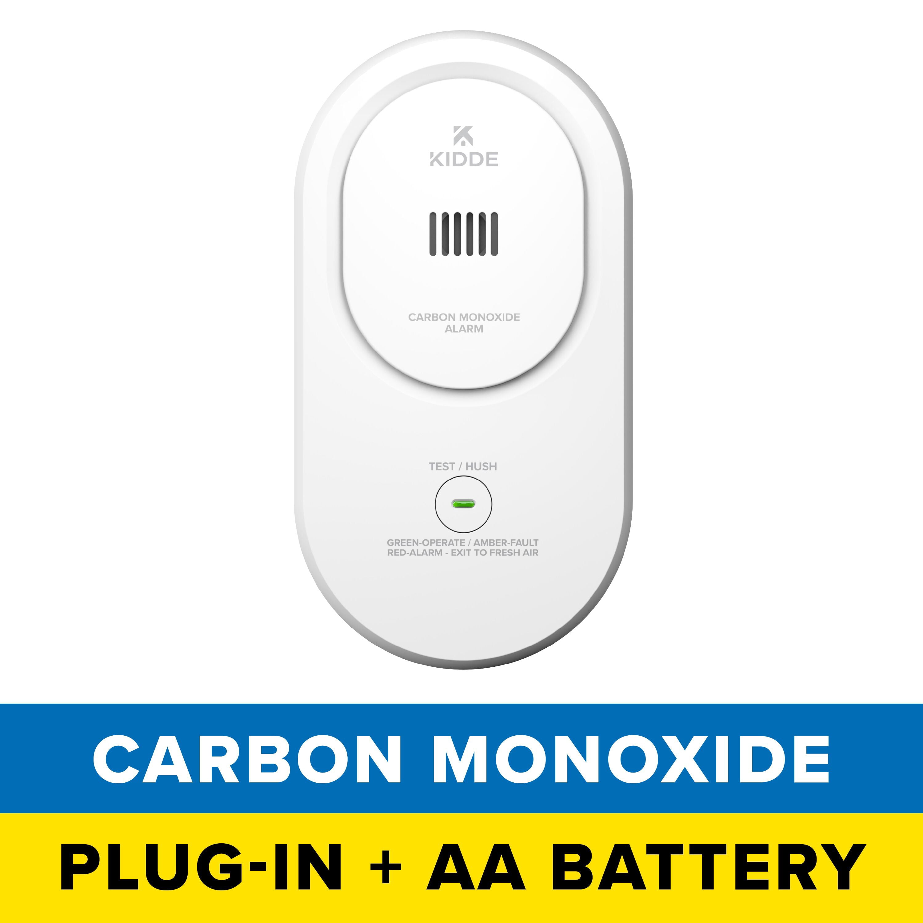 Kidde Carbon Monoxide Detector, Plug-In with AA Battery Backup, Rotating Plug, 85 dB Alarm, COP