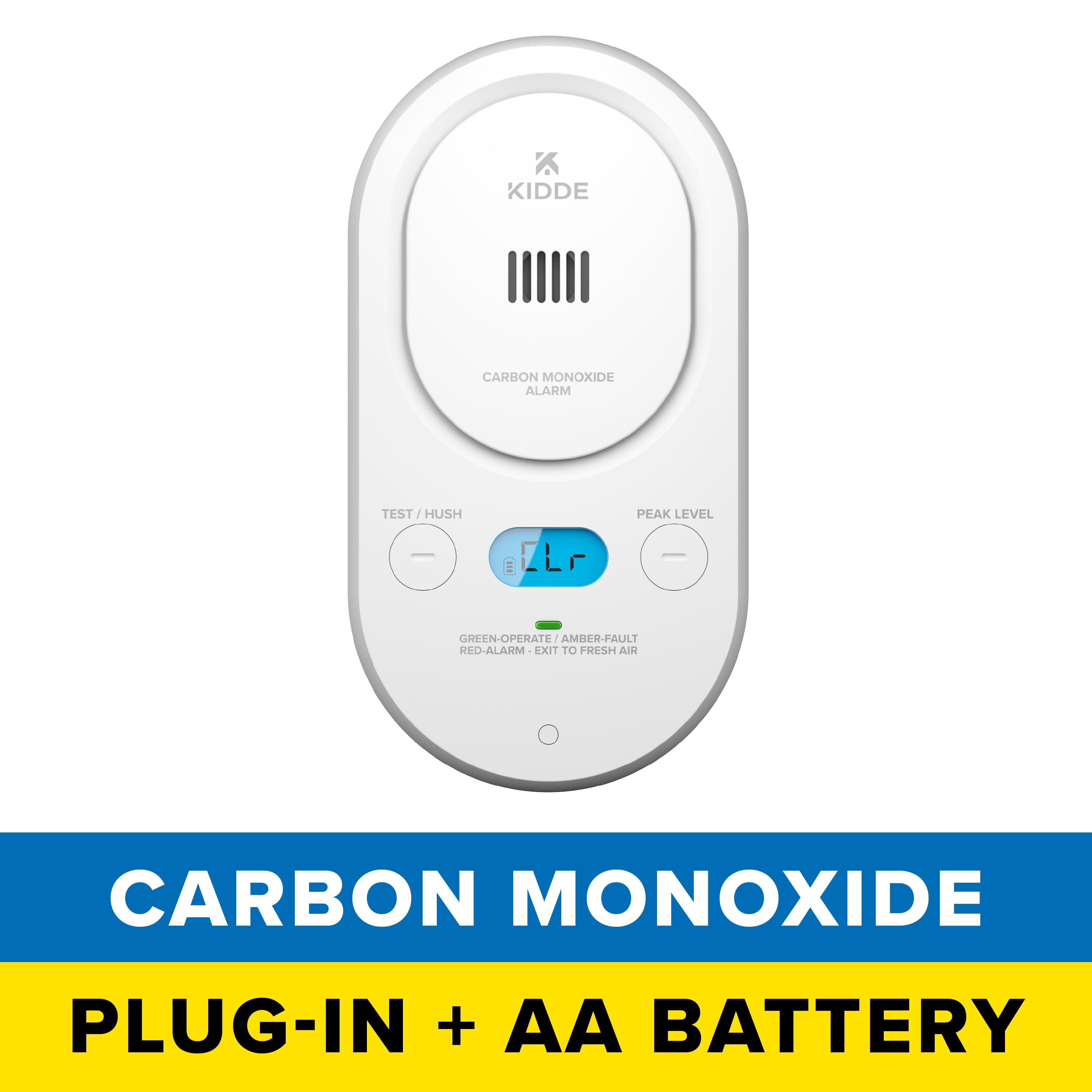 Kidde Carbon Monoxide Detector, Plug-In with AA Battery Backup, Rotating Plug, 85 dB Alarm, COPD