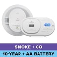 thumbnail image 1 of Kidde COB/20SD10 10-Yr Battery-Powered Photoelectric Smoke Alarm & AA Battery-Powered Electrochemical CO Alarm, 1 of 14