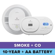 Kidde COB/20SD10 10-Yr Battery-Powered Photoelectric Smoke Alarm & AA Battery-Powered Electrochemical CO Alarm