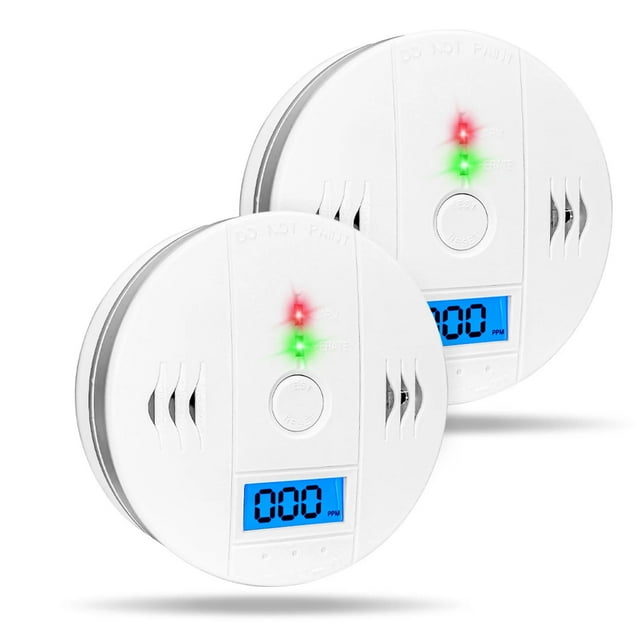 Carbon Monoxide Detectors, 2Pcs Battery Powered Carbon Monoxide Alarm