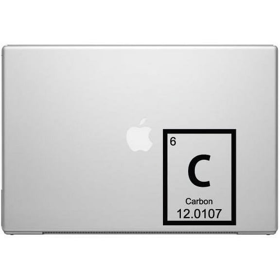 Carbon Periodic Element Science Macbook Car Tablet Art - Black Vinyl Decal for 13" Macbook