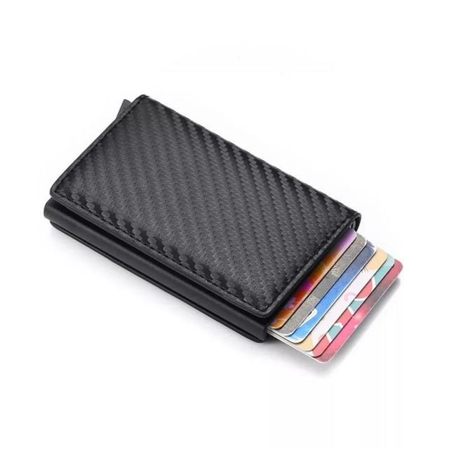 Carbon RFID NFC Protection Wallet Card Holder 6 Cards Black one size