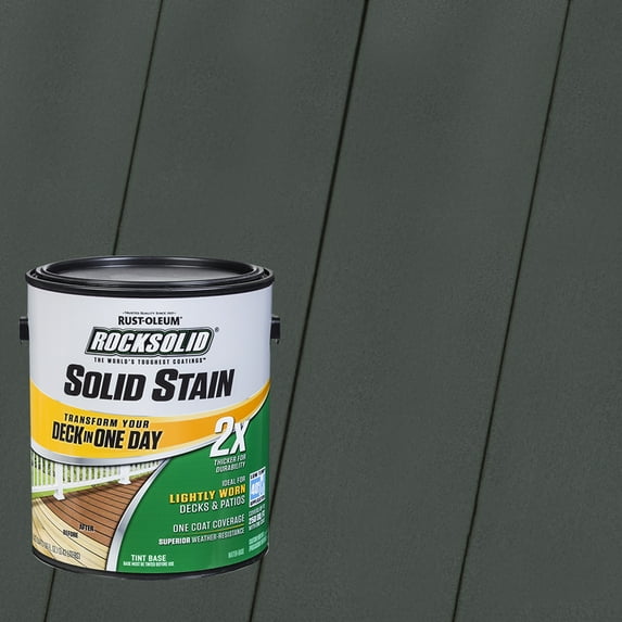 Carbon, Rust-Oleum RockSolid 2X Solid Exterior Wood Deck Stain-319744T, Gallon