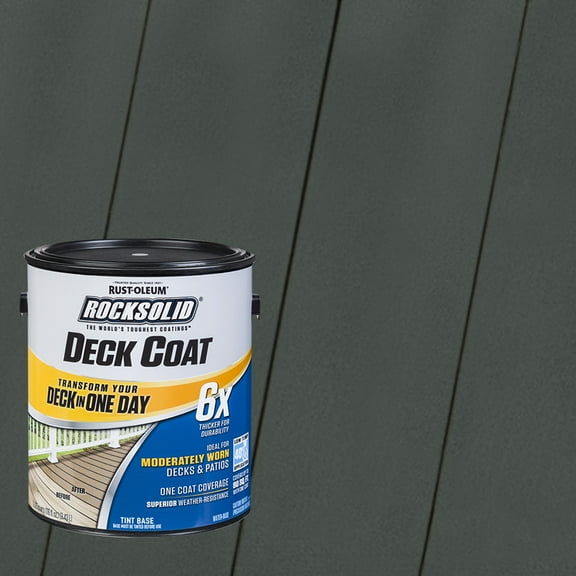 Carbon, Rust-Oleum RockSolid 6X Exterior Wood Deck Coat-319624T, Gallon